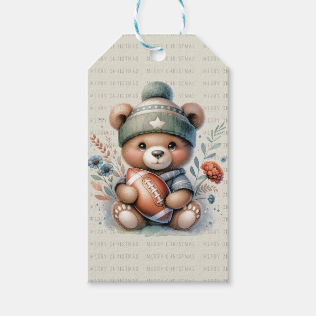 Étiquettes-cadeau Balises cadeau d'ours personnalisées (Devant)