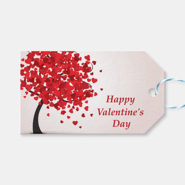 Étiquettes-cadeau Balises Cadeau Heureuse Sainte-Valentin (Devant (Horizontal))