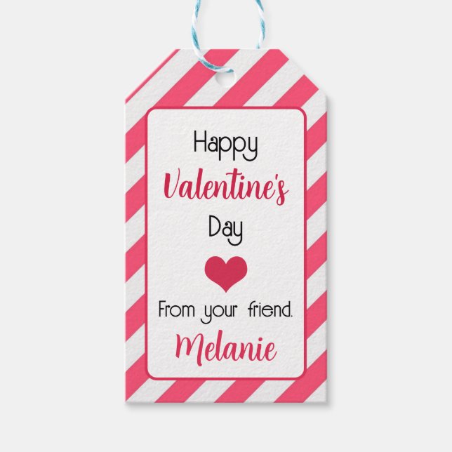 Étiquettes-cadeau Balises Cadeau Heureuse Sainte-Valentin (Devant)