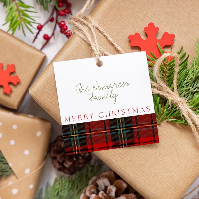 Étiquettes Cadeau Balises Cadeau Joyeux Noël (Plaid Merry Christmas Gift Favor Tags
)
