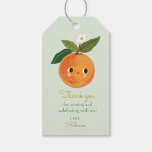 Étiquettes-cadeau Balises Cadeau Little Cutie Orange Merci