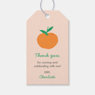 Étiquettes-cadeau Balises Cadeau Little Cutie Orange Merci