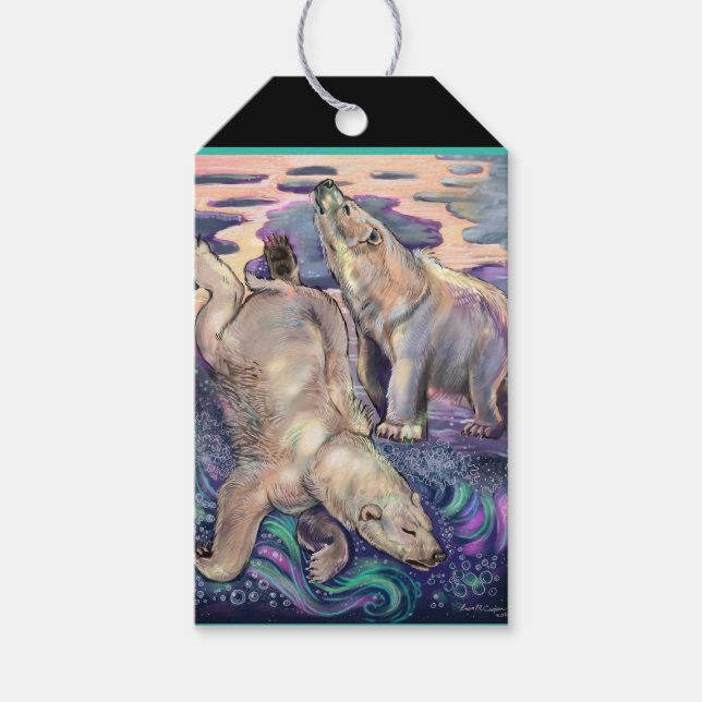 Étiquettes-cadeau Balises Cadeau Magique Ours Polaires (Devant)