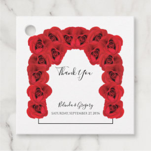 Étiquettes Cadeau Balises Cadeau Mariage Red Roses Favoriser