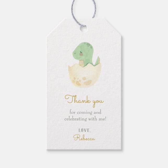 Étiquettes-cadeau Balises Cadeau Merci Dinosaur Cute (Devant)