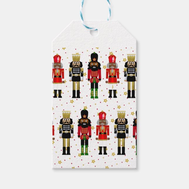 Étiquettes-cadeau Balises Cadeau Noir Nutcracker (Devant)