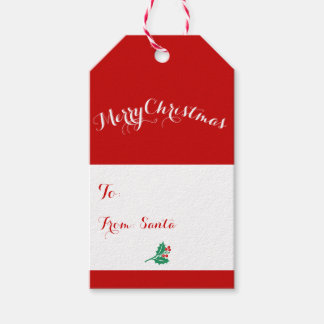 Étiquettes-cadeau Balises Cadeau Personnalisé Rouge Et Blanc