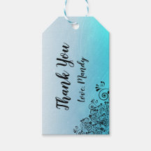 Balises Cadeau Personnalisées Aqua Blue Merci