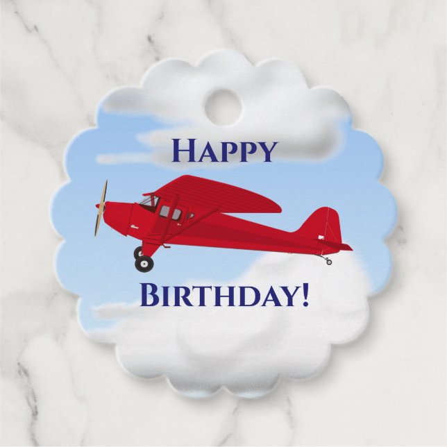 Étiquettes Cadeau Balises Cadeau Privilège de l'avion rouge (Devant)