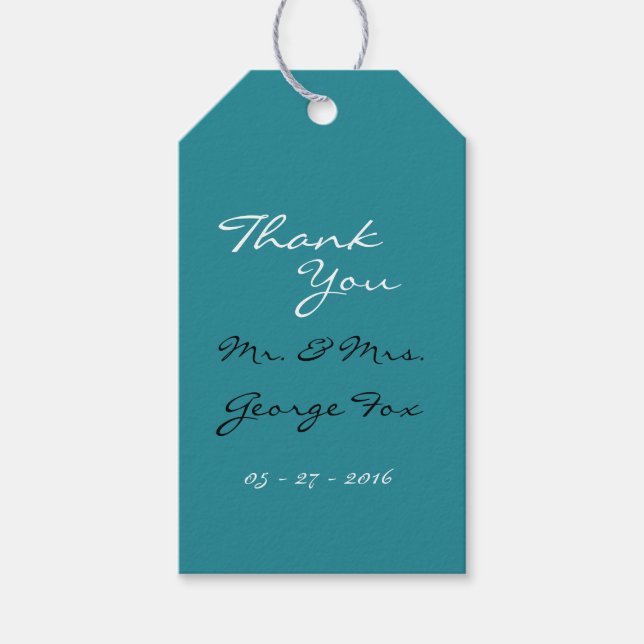 Étiquettes-cadeau Balises cadeau turquoises (Devant)