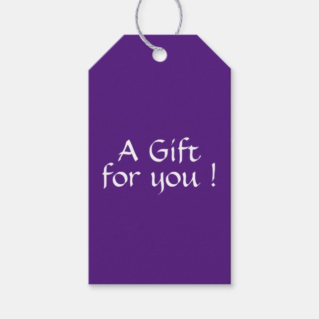 Étiquettes-cadeau Balises Cadeau violet solide (Devant)