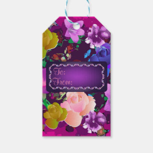 Étiquettes-cadeau Balises Cadeaux Abstraites Vibrant Rose/10 Pk.