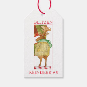 Étiquettes-cadeau Balises cadeaux BLITZEN REINDEER