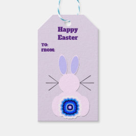Étiquettes-cadeau Balises Cadeaux Bunny de Pâques pourpre