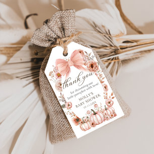 Étiquettes-cadeau Balises cadeaux Citrouille rose Bow