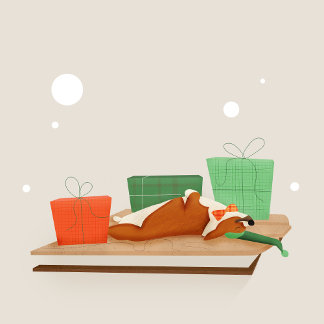 Étiquettes-cadeau Balises Cadeaux Corgi Napping