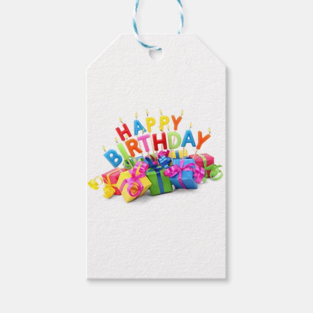 Étiquettes-cadeau Balises cadeaux d'anniversaire heureuses (Devant)