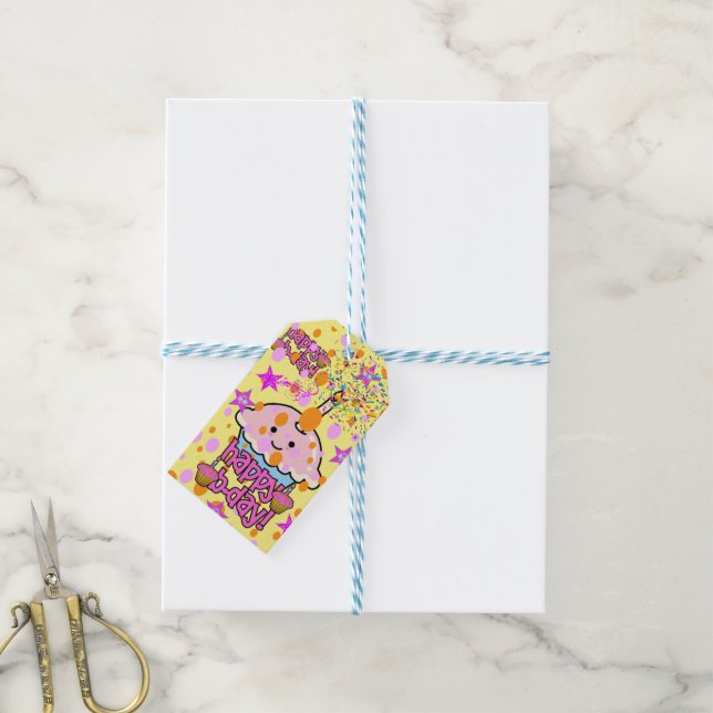 Étiquettes-cadeau Balises cadeaux d'anniversaire heureuses (Avec de laficelle)