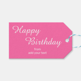 Étiquettes-cadeau Balises cadeaux d'anniversaire rose vif
