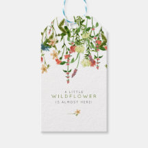 Balises cadeaux de Baby shower Fleur sauvage Boho