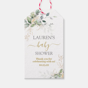 Étiquettes-cadeau Balises cadeaux de baby shower vert simple