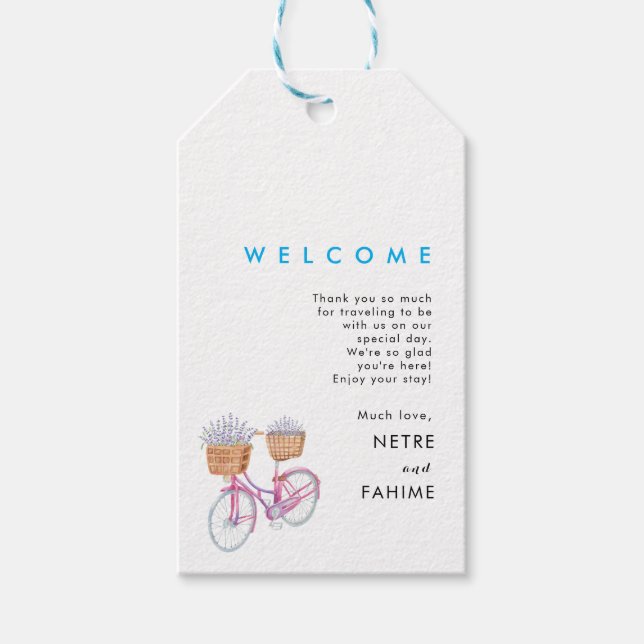Étiquettes-cadeau Balises cadeaux de bienvenue pour Mariage de feuil (Devant)