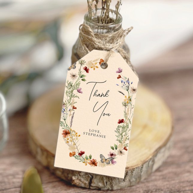 Étiquettes-cadeau Balises cadeaux de Fête des mariées Fleur sauvage  (Créateur téléchargé)