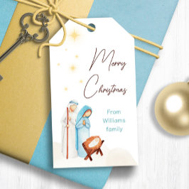 Étiquettes-cadeau Balises cadeaux de la scène de la Nativité mignonn