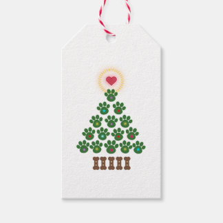 Étiquettes-cadeau Balises cadeaux de l'Empreinte de patte de Noël