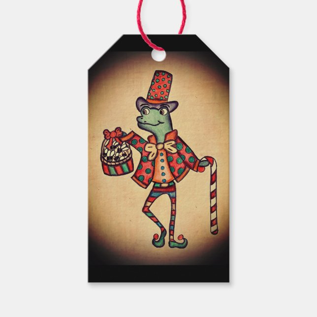 Étiquettes-cadeau Balises cadeaux de Noël amusant (Devant)