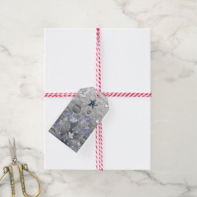Étiquettes-cadeau Balises cadeaux de Noël Arbre d'argent (Avec de la ficelle)