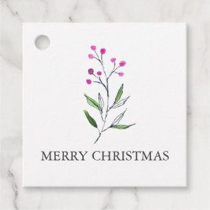Étiquettes Cadeau Balises cadeaux de Noël en aquarelle simple