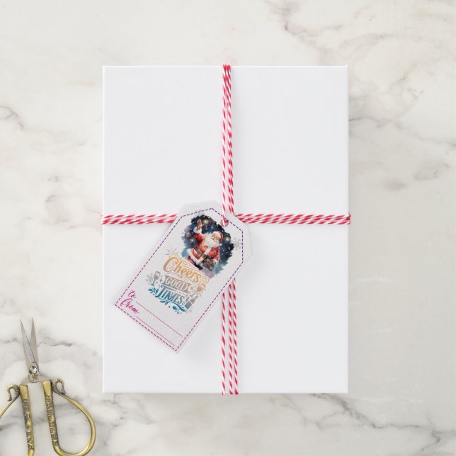 Étiquettes-cadeau Balises cadeaux de Noël joyeux ! (Avec de la ficelle)