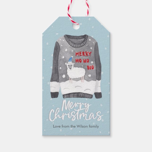 Étiquettes-cadeau Balises cadeaux de Noël - moutons moches (Devant)