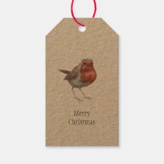 Étiquettes-cadeau Balises cadeaux de Noël "My Little Robin" Bird