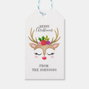 Étiquettes-cadeau Balises cadeaux de Noël personnalisées Cute Reinde