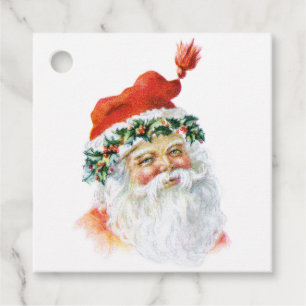 Étiquettes Cadeau Balises cadeaux de Noël Retro Vintage Santa Clause