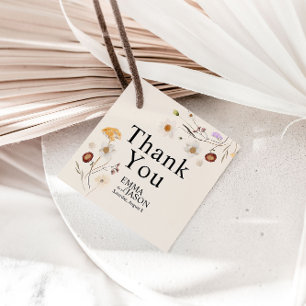 Étiquettes Cadeau Balises cadeaux du Mariage Fleur sauvage Boho Merc