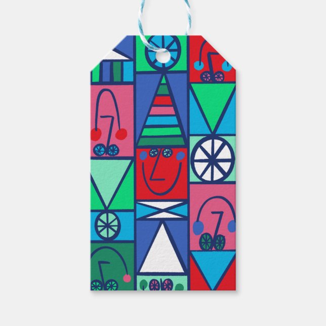 Étiquettes-cadeau Balises Cadeaux Elves Heureux (Devant)