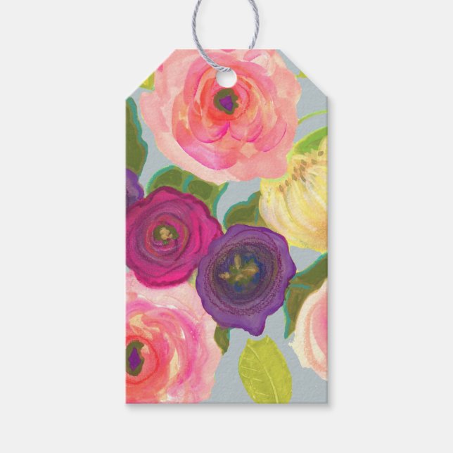 Étiquettes-cadeau Balises cadeaux Fleurs Jetées (Devant)