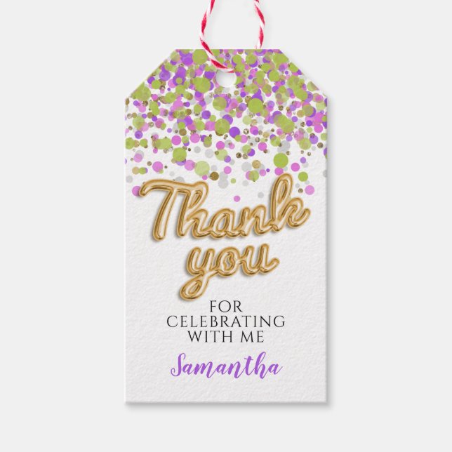 Étiquettes-cadeau Balises cadeaux Gold Confetti (Devant)