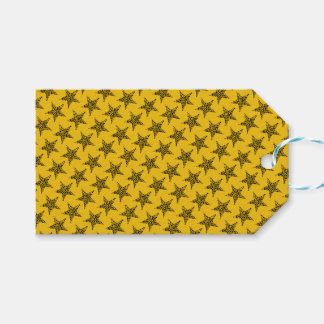 Étiquettes-cadeau Balises cadeaux Golden Yellow Black Stars