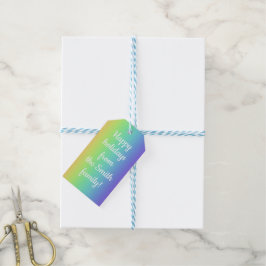 Étiquettes-cadeau Balises Cadeaux Gradient Arc-en-ciel personnalisab