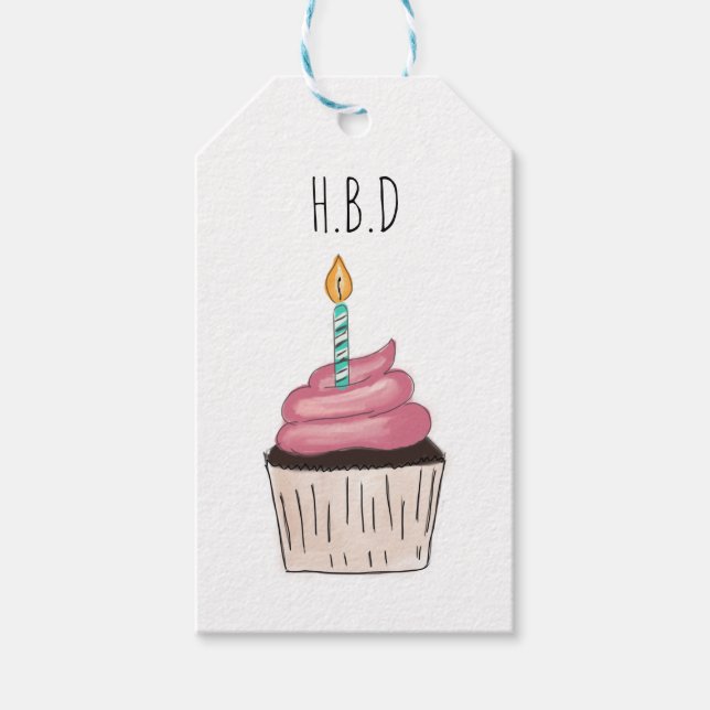 Étiquettes-cadeau Balises cadeaux H.B.D (Devant)