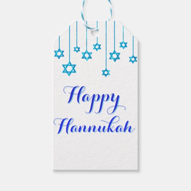 Étiquettes-cadeau Balises cadeaux Hanoukka Blessings (Devant)