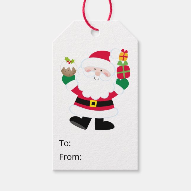 Étiquettes-cadeau Balises cadeaux Happy Père Noël (Devant)