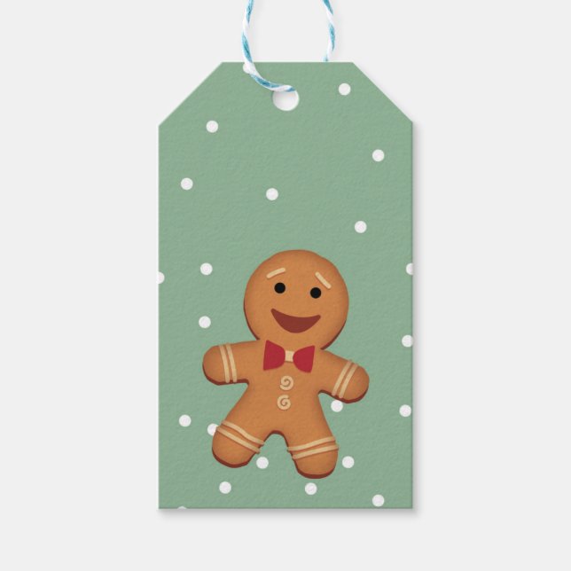 Étiquettes-cadeau Balises cadeaux Homme Gingerbread (Devant)