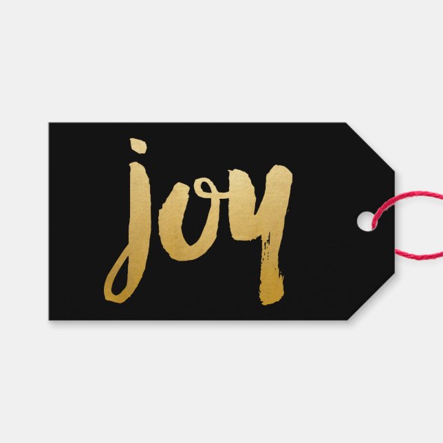Étiquettes-cadeau Balises cadeaux Joy Brush (Devant (Horizontal))