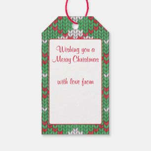 Étiquettes-cadeau Balises cadeaux KNIT JACQUARD XMAS / Vertical