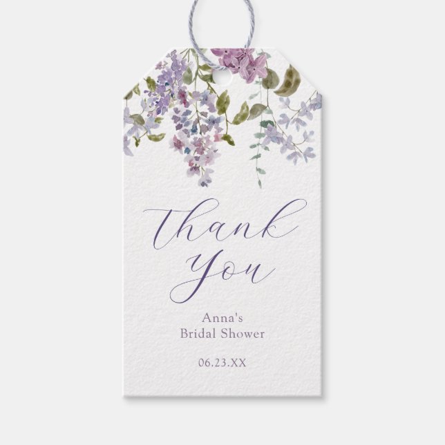 Étiquettes-cadeau Balises cadeaux Lilac et Lavender Fête des mariées (Devant)
